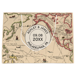 Épouser le sac bienvenu, carte vintage d'aventure