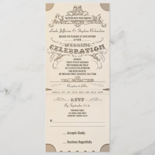 épouser les invitations typographiques de billets