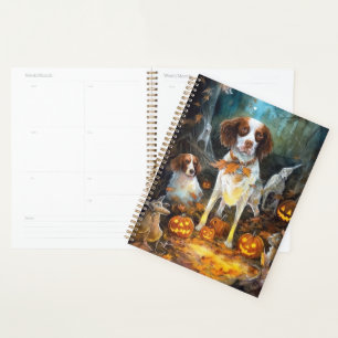 Épouvantable Brittany Spaniel d'Halloween avec des