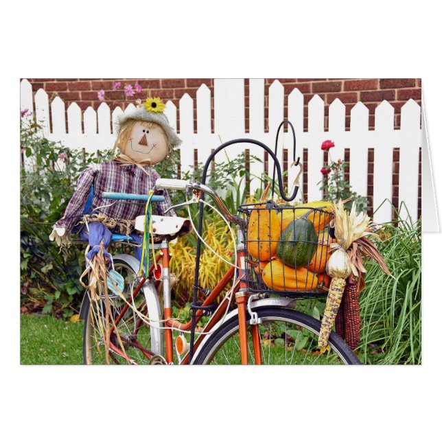 épouvantail d'automne à vélo (Devant horizontal)