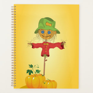 Épouvantail d'automne et citrouilles Récolte d'aut