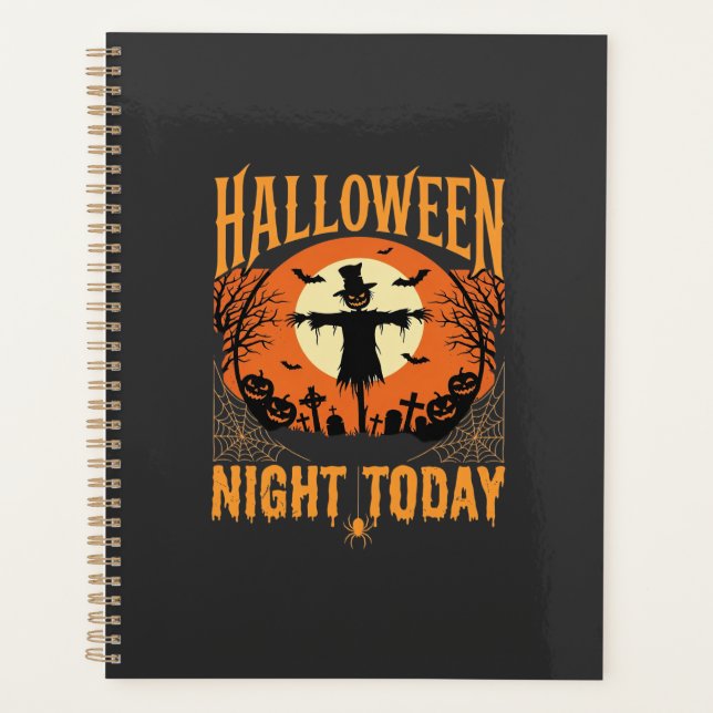 Épouvantail de cimetière de nuit d'Halloween Vecte (Devant)