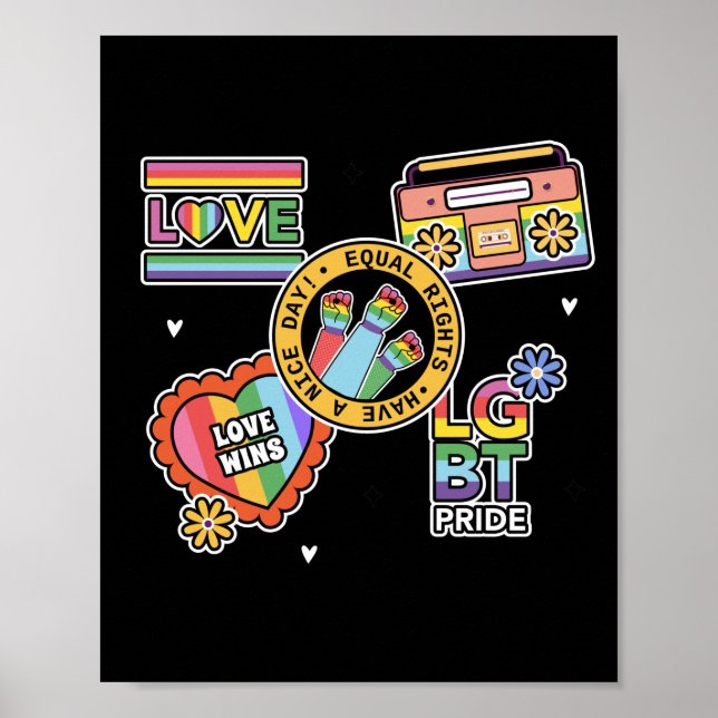 Equal rights. love wins' Pride day Poster (Devant)