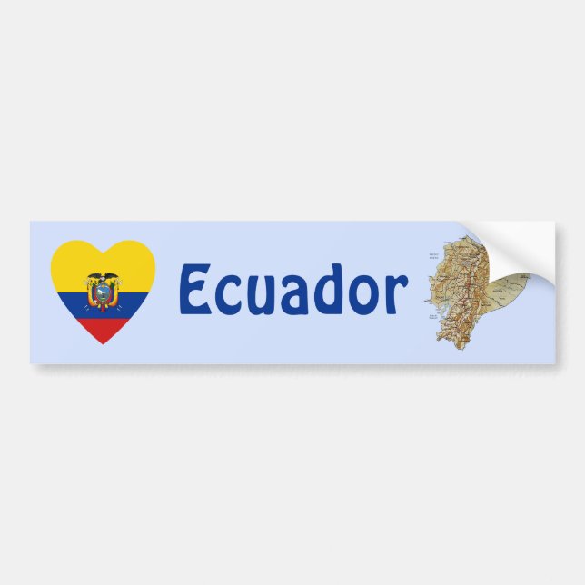 Equateur Coeur du drapeau + Sticker pare-chocs (Devant)