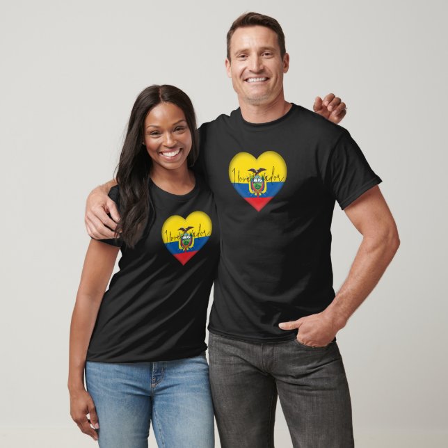 Equateur Drapeau Couleurs Coeur T-shirt (Unisexe)