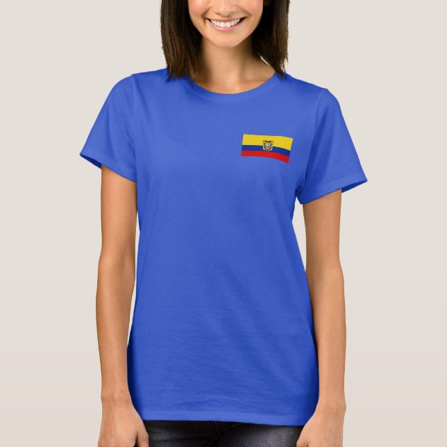 Equateur Drapeau et carte T-shirt (Devant)