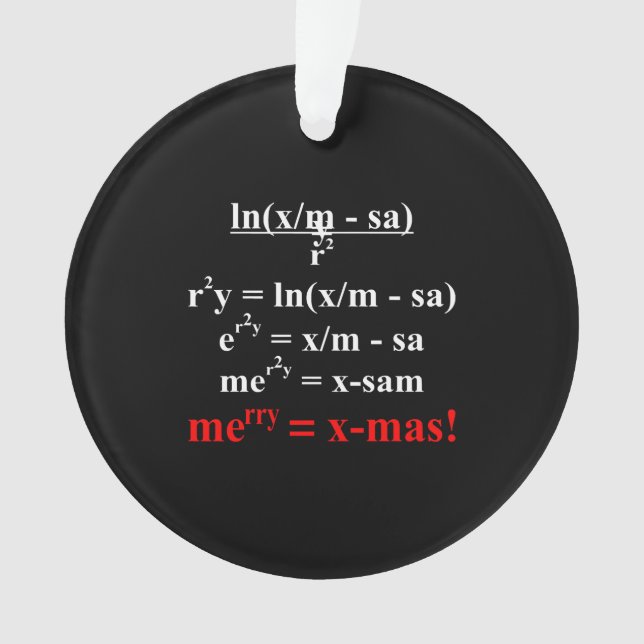 Équation mathématique Joyeux Noël (devant)