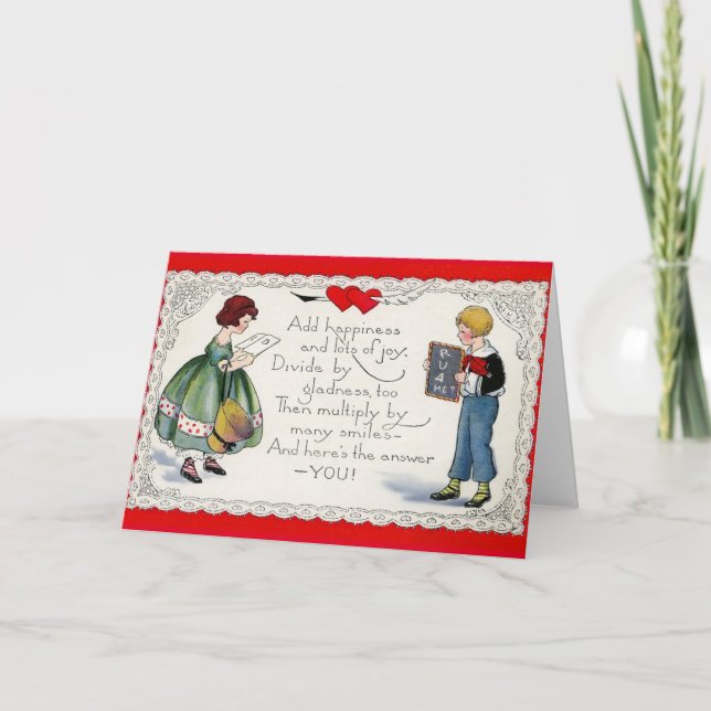 Équation mathématique vintage Carte Saint-Valentin (Devant)