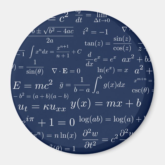 Equations de mathématiques et de magnet de science (Devant)