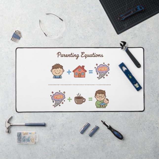 Équations drôles de la parentalité | Papa et bébé  (Poste de travail)