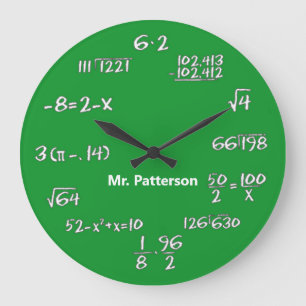Équations mathématiques vertes Grande horloge pe