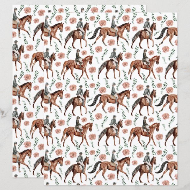 Equestrian Scrapbook Paper (Devant / Derrière)