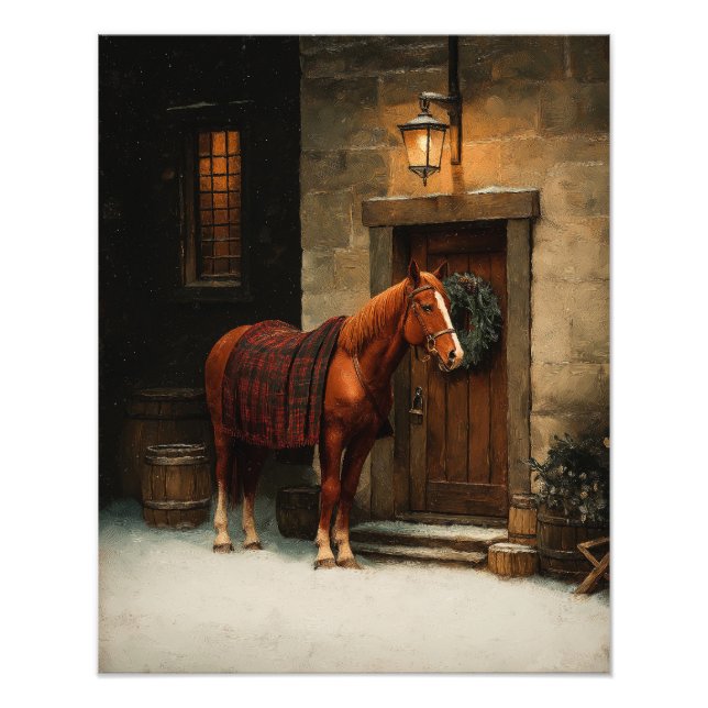 Equestrian Tartan Christmas Poster (Devant)