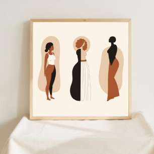 Équilibre Élégant – Art Mural Abstrait Féminin