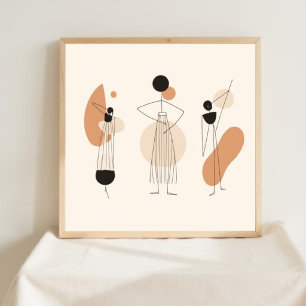 Équilibre Élégant – Art Mural Abstrait Féminin I