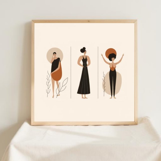 Équilibre Élégant – Art Mural Abstrait Féminin III (Créateur téléchargé)