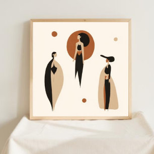 Équilibre Élégant – Art Mural Abstrait Féminin V