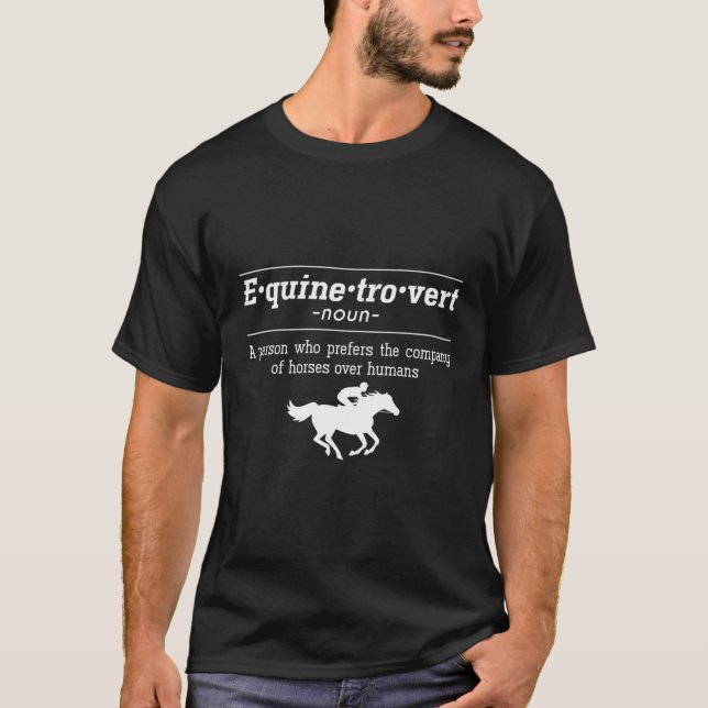Equinetrovert - Définition du cheval de T-shirt (Devant)
