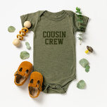 Équipage Cousin | Costume pour bébé pour enfants e<br><div class="desc">Vêtements imprimés personnalisés avec le graphique "Cousin Crew" ou tout autre texte personnalisé. Utilisez les outils de conception pour modifier les polices de texte et les couleurs ou ajouter vos propres photos pour créer un modèle de t-shirt personnalisé. Faites votre choix parmi une grande variété de t-shirts, de débardeurs et...</div>
