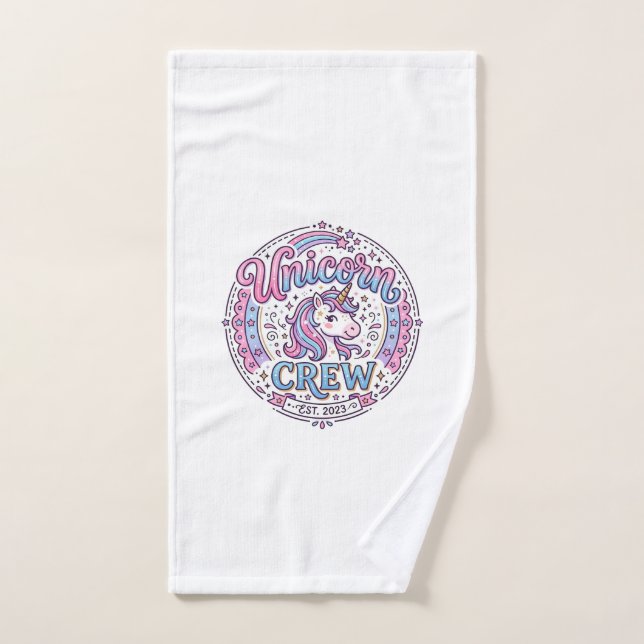 Équipage de licorne impression ludique à la demand (Serviette à main)