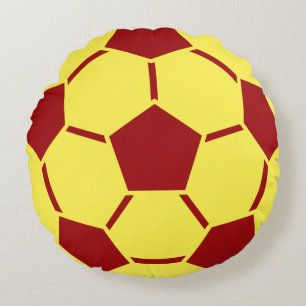 Équipe cycliste Red Yellow Soccer Ball Coussin
