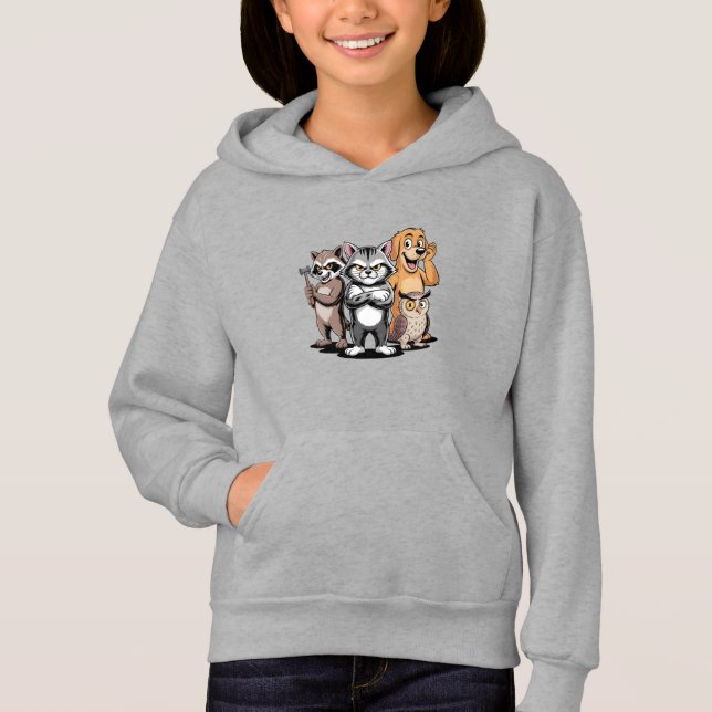 Équipe d'animaux de dessin animé Illustration de p (Devant)