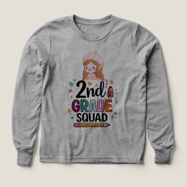 Équipe de 2e année Mignonne Fille Rentrée scolaire (Motif recto)