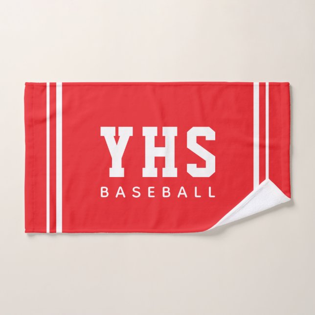 Équipe de Baseball avec Initiales Personnalisées d (Serviette à main)