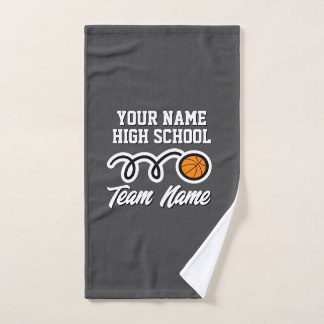 Équipe de basketball de lycée couleur personnalisé (Serviette à main)