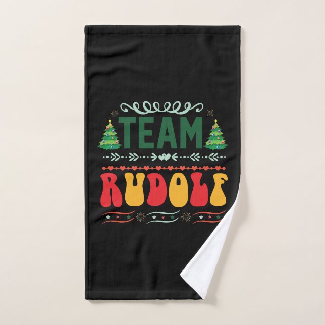 Équipe de cadeaux de Noël Rudolf (Serviette à main)