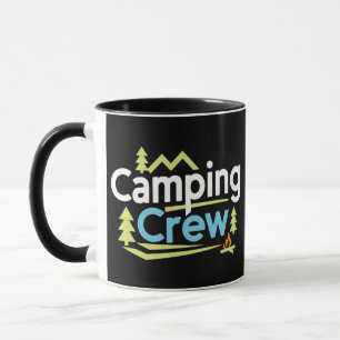 Équipe de camping, tasses noires