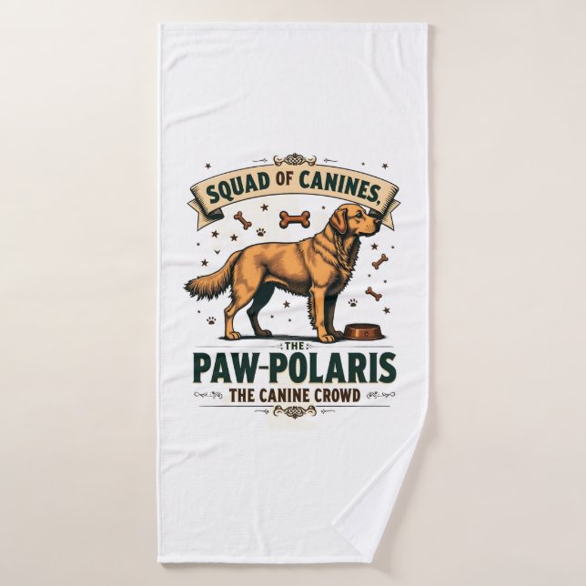 Équipe de Canidés Graphique Vintage de Chien avec  (Serviette de bain)