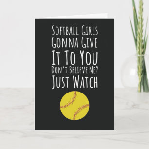 Équipe de cartes de softball pour filles Pour les 