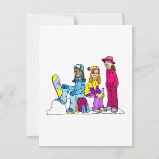Équipe De Filles De Snowboard