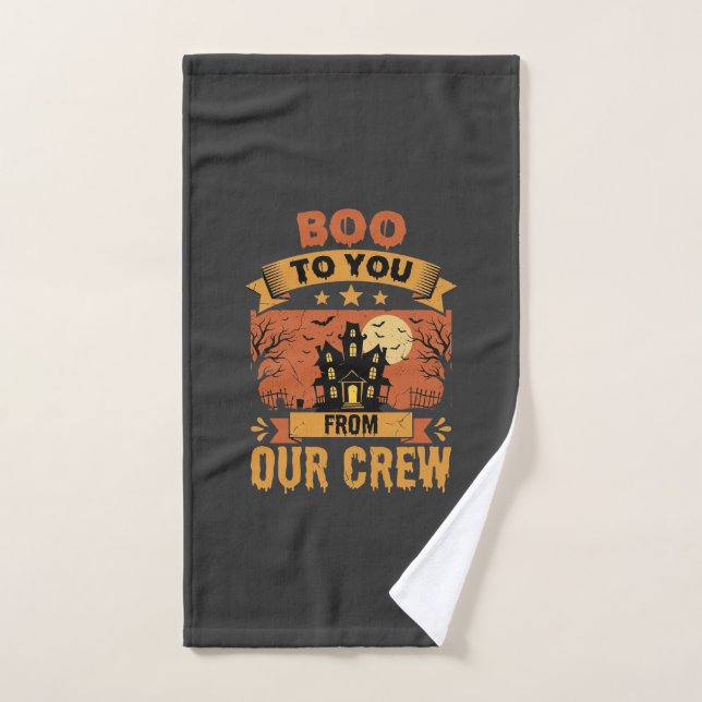 Équipe de maison hantée Halloween Boo To You Desig (Serviette à main)