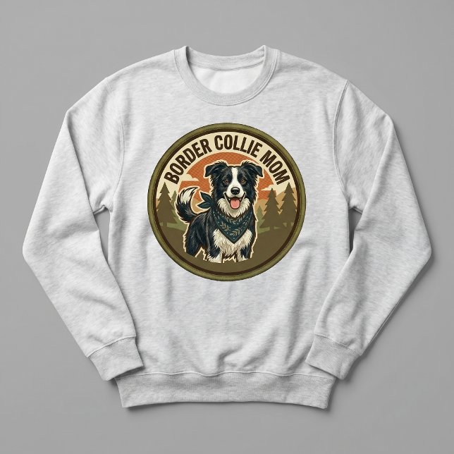 Équipe de mères Border Collie Sweatshirt à col ron (Créateur téléchargé)