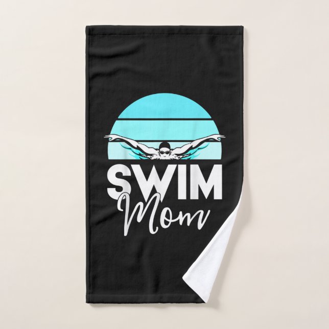 Équipe de natation maman Mor école natation Rencon (Serviette à main)