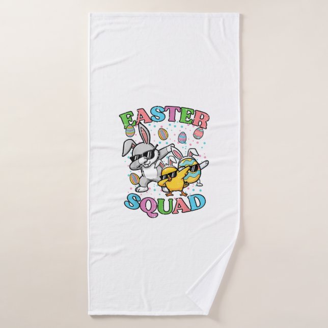 Équipe de Pâques Lapin Œuf Poussin Dab Équipage Co (Serviette de bain)