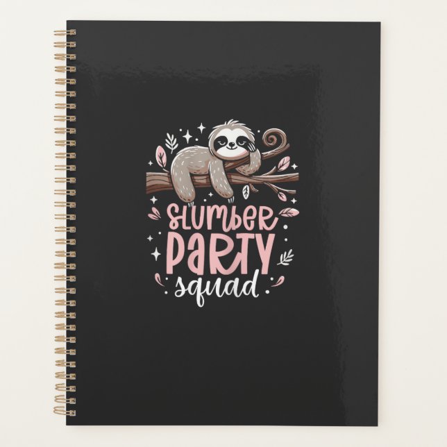 Équipe de soirée pyjama de paresseux enfants fille (Devant)