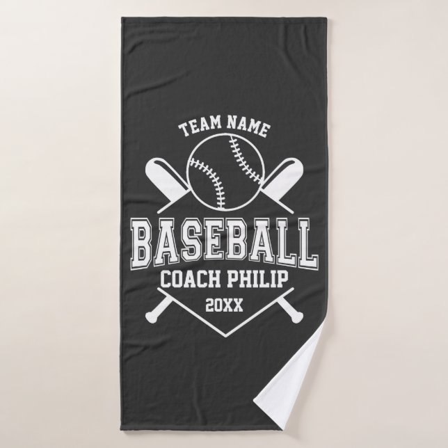 Équipe d'entraîneurs de baseball Maman joueur équi (Serviette de bain)