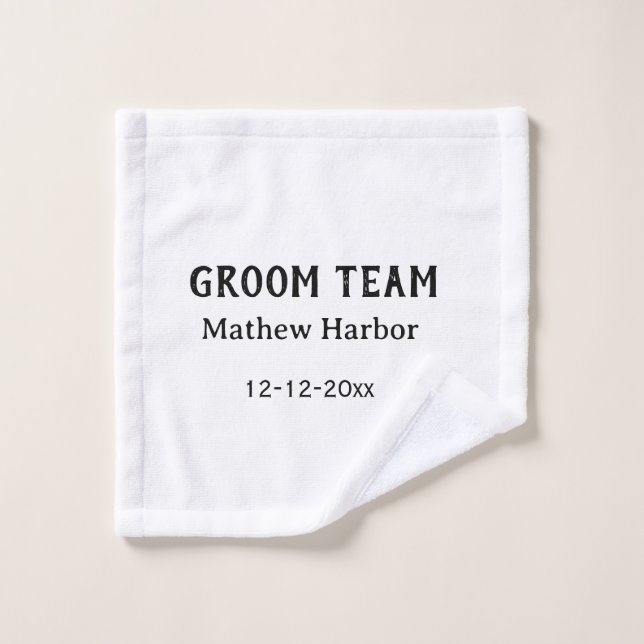 Équipe du marié nom du garçon d'honneur date enter (Gant de toilette)