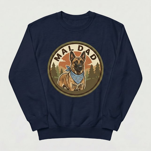 Équipe Mal Dad Sweatshirt Col Rond Malinois Belge  (Créateur téléchargé)