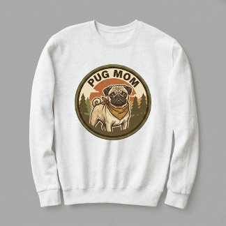 Équipe Maman Pug Sweatshirt Col Rond Cadeau pour E