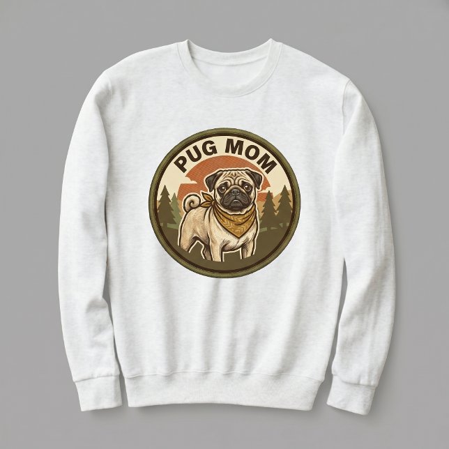 Équipe Maman Pug Sweatshirt Col Rond Cadeau pour E (Créateur téléchargé)