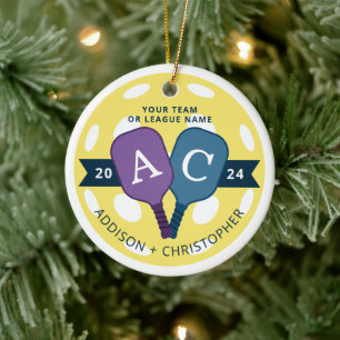 Équipe personnalisée Pickleball Ornement de Noël
