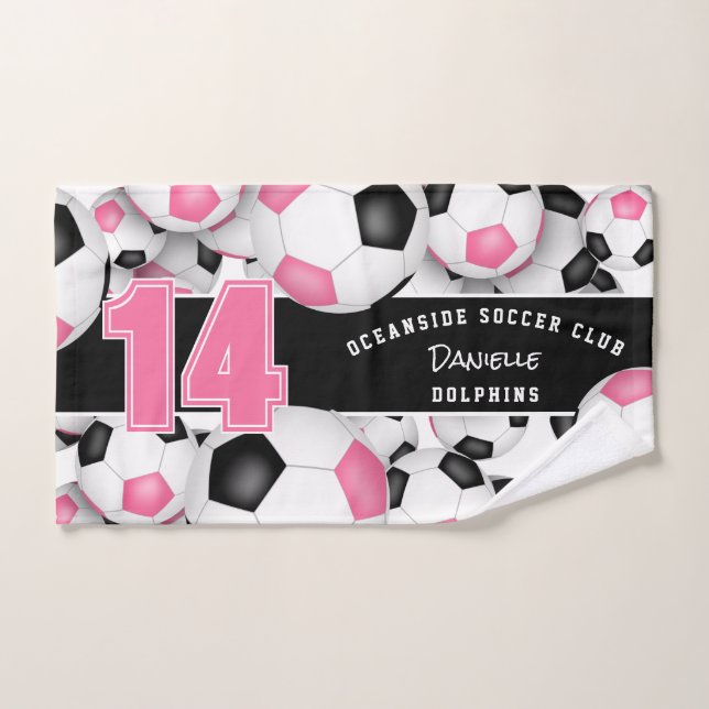 équipe rose noir couleurs cadeaux Beaucoup de ball (Serviette à main)