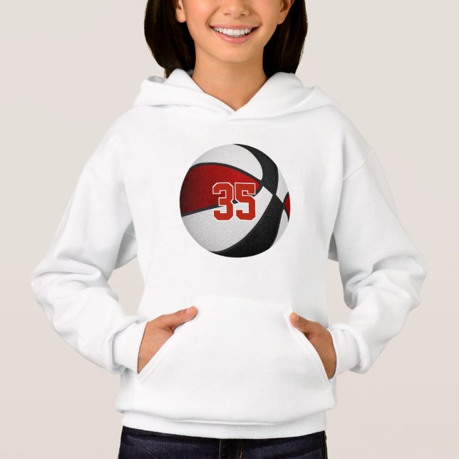 équipe rouge noir couleurs jersey numéro de basket (Devant)