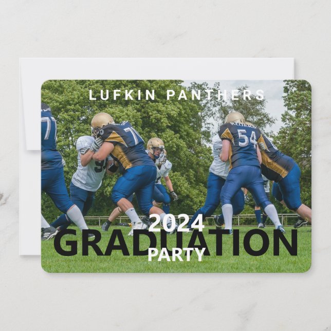 Équipe Sport Photo Graduation Party Invitation (Devant)