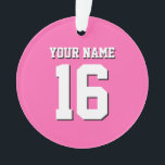 Équipe sportive Hot Pink Jersey<br><div class="desc">Hot Pink Team Jersey / Sports Jersey / Football Jersey Customisez ceci avec votre propre nom ou nom d'équipe et un numéro. Vous pouvez modifier la taille, la couleur et l'emplacement du texte si vous avez besoin d'apporter des modifications, supprimer l'ombre du texte, ajouter du texte et / ou des...</div>