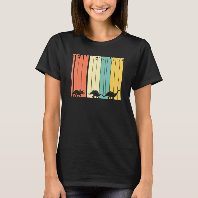 Équipe T-shirt dinosaure herbivore végétalien végé (Devant)